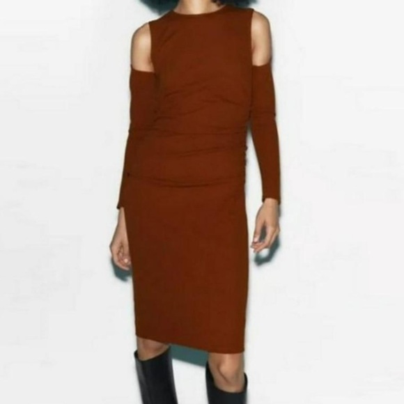 Zara ruched cut out dress NWT size S - Picture 1 of 6